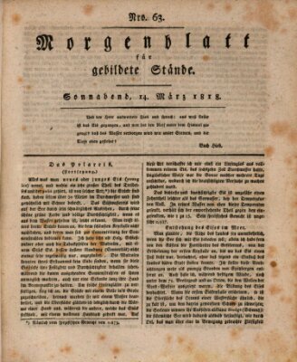 Morgenblatt für gebildete Stände Samstag 14. März 1818