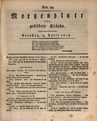 Morgenblatt für gebildete Stände Dienstag 14. April 1818