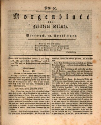 Morgenblatt für gebildete Stände Mittwoch 15. April 1818