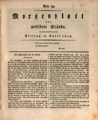 Morgenblatt für gebildete Stände Freitag 17. April 1818