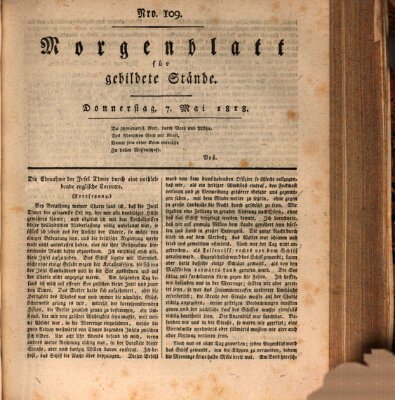 Morgenblatt für gebildete Stände Donnerstag 7. Mai 1818