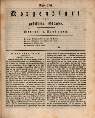 Morgenblatt für gebildete Stände Montag 8. Juni 1818