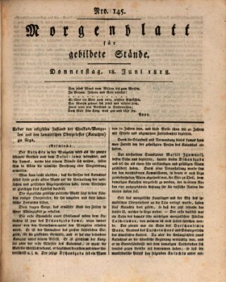 Morgenblatt für gebildete Stände Donnerstag 18. Juni 1818