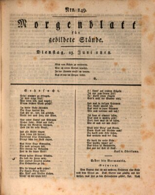 Morgenblatt für gebildete Stände Dienstag 23. Juni 1818