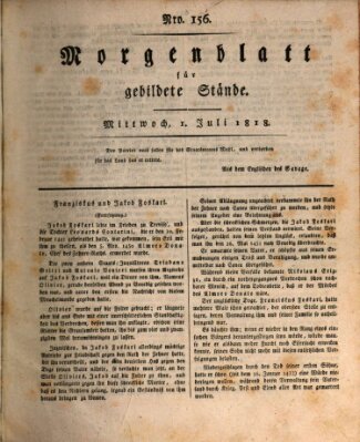 Morgenblatt für gebildete Stände Mittwoch 1. Juli 1818