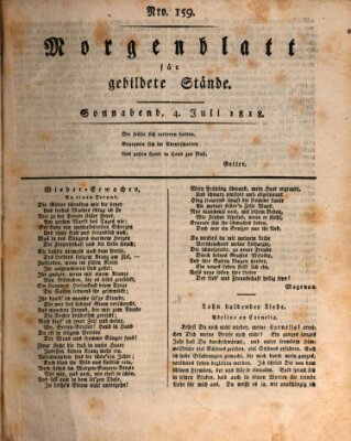 Morgenblatt für gebildete Stände Samstag 4. Juli 1818