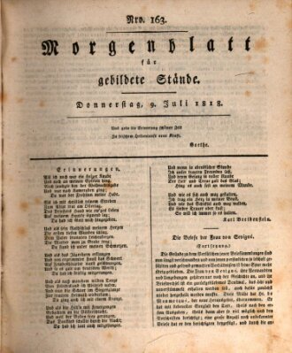 Morgenblatt für gebildete Stände Donnerstag 9. Juli 1818