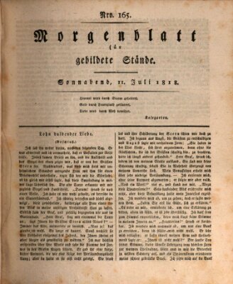 Morgenblatt für gebildete Stände Samstag 11. Juli 1818