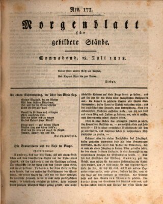 Morgenblatt für gebildete Stände Samstag 18. Juli 1818