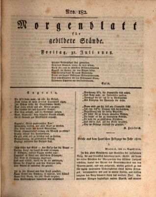 Morgenblatt für gebildete Stände Freitag 31. Juli 1818