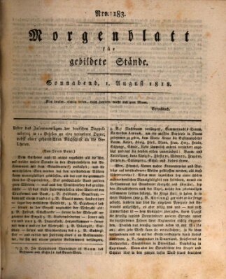 Morgenblatt für gebildete Stände Samstag 1. August 1818