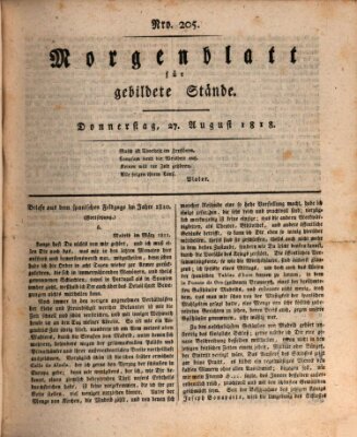 Morgenblatt für gebildete Stände Donnerstag 27. August 1818