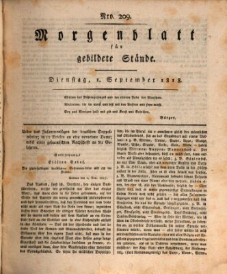 Morgenblatt für gebildete Stände Dienstag 1. September 1818