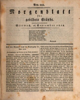 Morgenblatt für gebildete Stände Mittwoch 16. September 1818