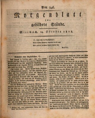 Morgenblatt für gebildete Stände Mittwoch 14. Oktober 1818