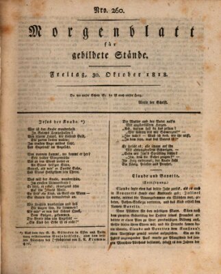 Morgenblatt für gebildete Stände Freitag 30. Oktober 1818