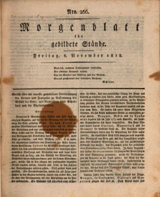 Morgenblatt für gebildete Stände Freitag 6. November 1818