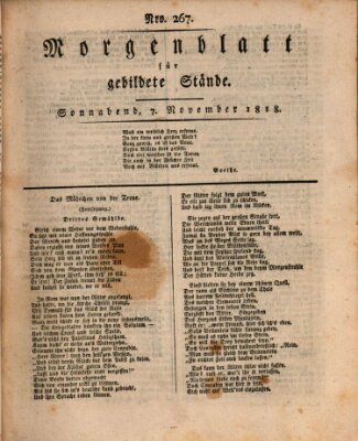 Morgenblatt für gebildete Stände Samstag 7. November 1818