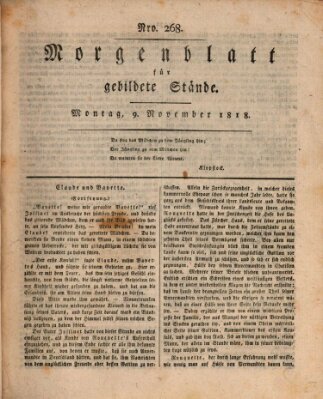 Morgenblatt für gebildete Stände Montag 9. November 1818