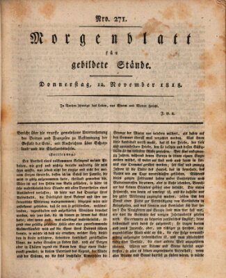 Morgenblatt für gebildete Stände Donnerstag 12. November 1818