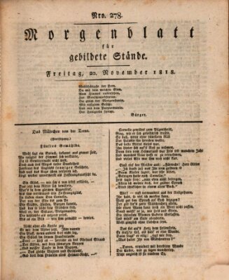 Morgenblatt für gebildete Stände Freitag 20. November 1818