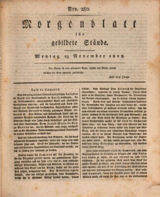 Morgenblatt für gebildete Stände Montag 23. November 1818