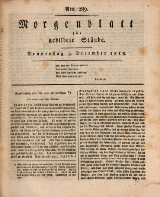 Morgenblatt für gebildete Stände Donnerstag 3. Dezember 1818