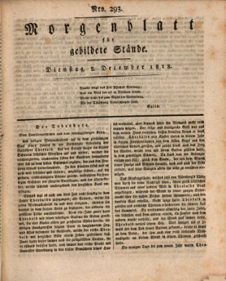 Morgenblatt für gebildete Stände Dienstag 8. Dezember 1818
