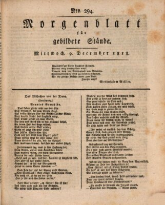 Morgenblatt für gebildete Stände Mittwoch 9. Dezember 1818