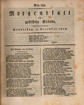 Morgenblatt für gebildete Stände Donnerstag 10. Dezember 1818