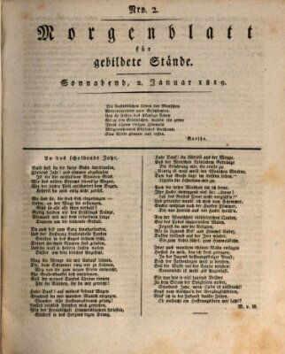 Morgenblatt für gebildete Stände Samstag 2. Januar 1819