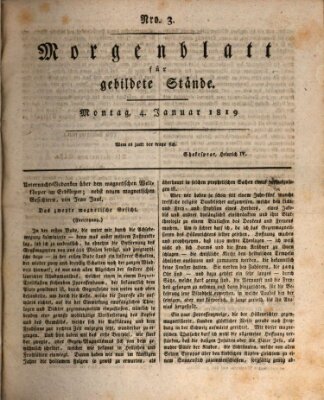 Morgenblatt für gebildete Stände Montag 4. Januar 1819