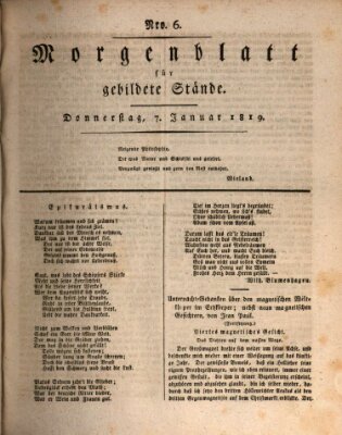 Morgenblatt für gebildete Stände Donnerstag 7. Januar 1819