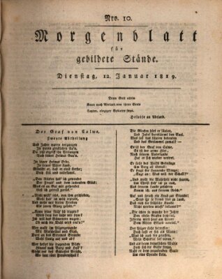 Morgenblatt für gebildete Stände Dienstag 12. Januar 1819