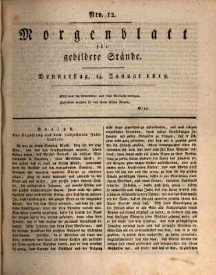 Morgenblatt für gebildete Stände Donnerstag 14. Januar 1819