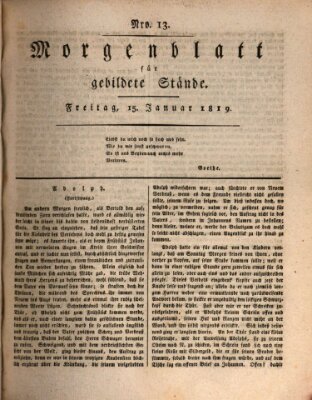 Morgenblatt für gebildete Stände Freitag 15. Januar 1819