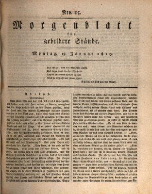 Morgenblatt für gebildete Stände Montag 18. Januar 1819