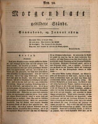 Morgenblatt für gebildete Stände Samstag 23. Januar 1819