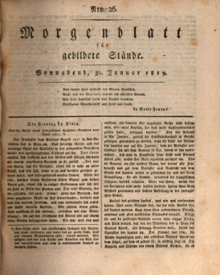 Morgenblatt für gebildete Stände Samstag 30. Januar 1819