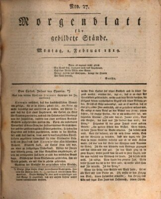 Morgenblatt für gebildete Stände Montag 1. Februar 1819