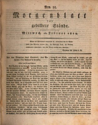 Morgenblatt für gebildete Stände Mittwoch 10. Februar 1819