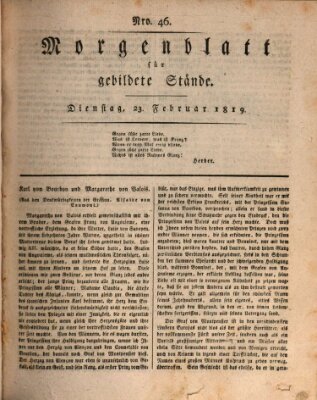 Morgenblatt für gebildete Stände Dienstag 23. Februar 1819