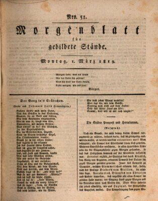 Morgenblatt für gebildete Stände Montag 1. März 1819