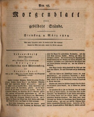 Morgenblatt für gebildete Stände Dienstag 9. März 1819