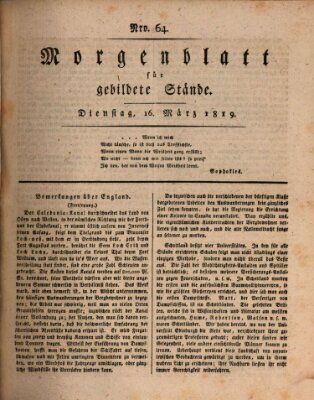 Morgenblatt für gebildete Stände Dienstag 16. März 1819