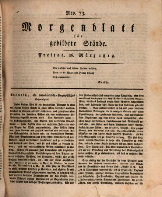 Morgenblatt für gebildete Stände Freitag 26. März 1819