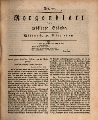 Morgenblatt für gebildete Stände Mittwoch 31. März 1819