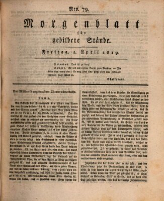 Morgenblatt für gebildete Stände Freitag 2. April 1819