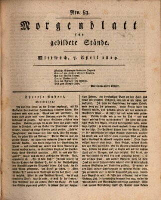 Morgenblatt für gebildete Stände Mittwoch 7. April 1819