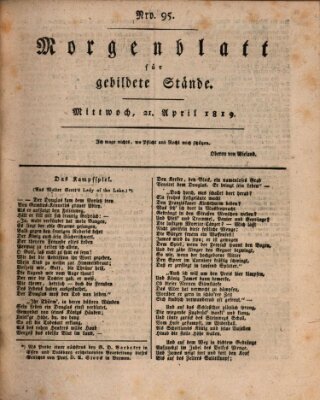 Morgenblatt für gebildete Stände Mittwoch 21. April 1819